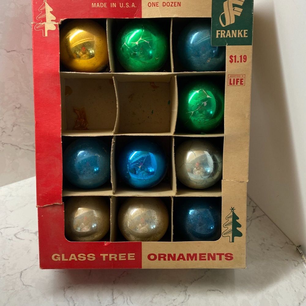 Vintage Franke Christmas Multi Glass‎ Tree Ornaments Decorative Gift Collectible